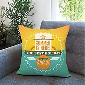 お買い得  ホリデークッションカバー-ビーチ 夏 装飾 クッションカバー 4個入り 柔らかい 正方形 クッションケース 枕カバー 寝室 リビングルーム ソファ カウチ 椅子用