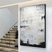 voordelige Olieverfschilderijen-minimalistisch abstract bergschilderij handgeschilderd extra groot landschap folie schilderij muur kunst grijs goud canvas schilderij op canvas grote muur kunst abstract schilderij voor woonkamer