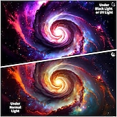 Χαμηλού Κόστους Μαύρισμα ταπετσαρία-blacklight ταπετσαρία uv αντιδραστική λάμψη στη σκοτεινή λάμψη πάρτι νέον διαστημικό σύμπαν φύση ψυχεδελική trippy ομιχλώδης κρεμαστή ταπισερί τοίχου τοιχογραφία για κρεβατοκάμαρα σαλονιού
