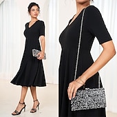 cheap Clutches &amp; Evening Bags-Chic Glitter Evening Clutch with Chain Strap - Elegant Women&#039;s Sparkle Party Purse