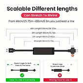 お買い得  スマホケーブル-Android および Apple 用の引き込み式 3-in-1 データ ケーブル Type-C 充電収納ケーブル