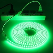 billige vanntette stripelys-led utendørs stripe lys ac220v vanntett ip67 lys stripe eu plug fleksibel tau lys 5050 60 led/m høy lysstyrke egnet for innendørs og utendørs kommersiell belysning dekorasjon inkludert installat