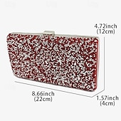 cheap Clutches &amp; Evening Bags-Chic Glitter Evening Clutch with Chain Strap - Elegant Women&#039;s Sparkle Party Purse