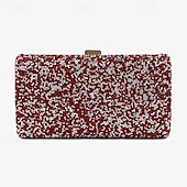 cheap Clutches &amp; Evening Bags-Chic Glitter Evening Clutch with Chain Strap - Elegant Women&#039;s Sparkle Party Purse