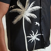 בגדי ריקוד גברים עץ קוקוס צמחים טרופיים חולצה חולצת הוואי חולצת אלוהה שרוולים קצרים חולצה עומד יום יומי בָּחוּץ חופשה רחוב שחור S M L זול צמחים טרופיים-בגדי ריקוד גברים עץ קוקוס צמחים טרופיים חולצה חולצת הוואי חולצת אלוהה שרוולים קצרים חולצה עומד יום יומי בָּחוּץ חופשה רחוב שחור S M L