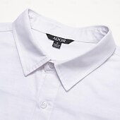voordelige Heren Elite Overhemden-Voor heren Overhemd Linnen overhemd Normaal shirt Lange mouw Hawaii Mode-casual Vakantie Dagelijks Hawaii Lente &amp; Herfst Revers Afdrukken Wit