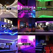 お買い得  リモコンコントロール-RGB LED ストリップ ライト キット 10-40 メートル (32.8-130 フィート) フレキシブル LED ライト ストリップ 5050 RGB SMD LED IR 44 キー コントローラー、インストール パッケージおよび 12V アダプター キット付き