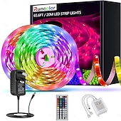 お買い得  リモコンコントロール-RGB LED ストリップ ライト キット 10-40 メートル (32.8-130 フィート) フレキシブル LED ライト ストリップ 5050 RGB SMD LED IR 44 キー コントローラー、インストール パッケージおよび 12V アダプター キット付き