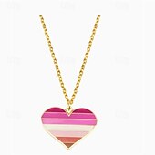 baratos Parada do Orgulho de dezembro-Colar com pingente em forma de arco-íris da lua do orgulho, moda personalizada, simples, homossexual, camada única, colar