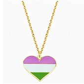 baratos Parada do Orgulho de dezembro-Colar com pingente em forma de arco-íris da lua do orgulho, moda personalizada, simples, homossexual, camada única, colar