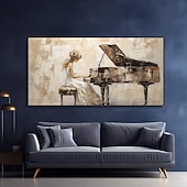 economico Ritratti-pittura a olio astratta per pianoforte fatta a mano su tela di arte della parete pianoforte pittura di arte arte della parete pciture per i musicisti pianista pittura a olio di opere d'arte pianoforte