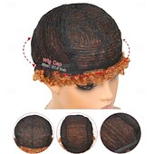 abordables Perruques sans bonnet-Afro bouclés courts coupe de lutin perruques de cheveux humains ombré #30 couleur pleine machine faite perruque remy cheveux perruques abordables pour un usage quotidien