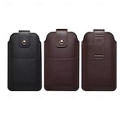 abordables sac de téléphone universel-Hommes téléphone portable boucle étui ceinture taille sac accessoires pu cuir sac à main téléphone portefeuille vintage ceinture téléphone portable gaine de protection