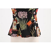 economico Cime-Retrò Vintage Anni 1950 Blusa / Camicia Senza spalline Fiore / Floreale Costume Per donna Mascherata Casual Quotidiano Addio al Nubilato Adulti Top