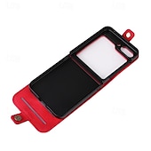 cheap Samsung Cases-Phone Case For Samsung Galaxy Z Flip 5 Z Flip 4 Z Flip 3 Back Cover with Stand Holder Card Slot Shockproof Retro TPU PU Leather