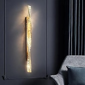 זול אורות קיר פנימיים-תאורת קיר פנימית led 3 צבעים אור 50/100 ס&quot;מ קריסטל ליניארי קיר צמוד תאורה בר אמבטיה אור כיור מעל מראה פס ארוך מסדרון פמוט קיר לחדר שינה ליד המיטה סלון 110-240v