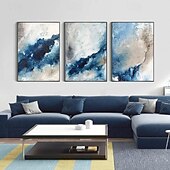 preiswerte Abstrakte Gemälde-großes handgemachtes abstraktes Küstenlandschafts-Ölgemälde auf Leinwand, großes Ölgemälde, Wandkunst, Ölgemälde, blaue Himmelskunst, individuelles Gemälde für Wohnzimmer, Schlafzimmer, Dekoration