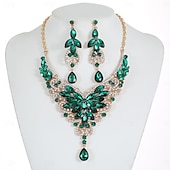 cheap Jewelry Sets-Bridal Jewelry Sets Two-piece Suit Rhinestone Imitation Diamond 1 Necklace Earrings Women&#039;s Statement Sweet Lovely Classic Precious Peacock Jewelry Set For Wedding Gift