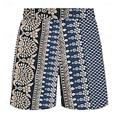 economico Retro Vintage &amp; Etica-Per uomo Motivo Geometrico Fiore / Floreale Pantaloncini da mare Pantaloncini da Surf Costume nuoto a pantaloncino Misura del girovita medio Vintage Hawaiano Stile Etnico Ferie Spiaggia Coulisse con