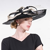 お買い得  パーティーハット-帽子 シナメイ ボウラーハット / クローシュハット サンハット トップハット ウェディング ティーパーティー エレガントなウェディング 羽根付き 蝶結び ヘッドピース ヘッドウェア