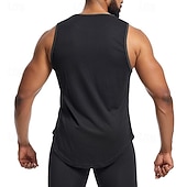 baratos Camisetas e Regatas de Corrida-Homens Camisola de alças do exercício Regata de Corrida Regata para Academia Sem Manga Colete Casual Roupa Esportiva Cor Sólida Secagem Rápida Macio Respirável Treino de Ginástica Caminhada Cooper