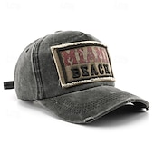 billige Baseballcaps for menn-Herre Baseballcaps Solhatt Trucker Hat Svart Gul Bomull Broderi Mote Fritid Gate Daglig Bokstaver Justerbare Solkrem Pustende