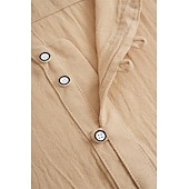 cheap Vacation-Men&#039;s Shirt Linen Shirt Summer Shirt Beach Wear Button Up Shirt Plain Vacation Curise Black White Blue Beige Short Sleeve Stand Collar Summer Clothing Apparel