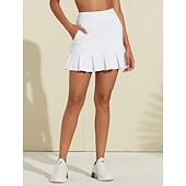 cheap Women&#039;s Golf Dress-Tennis Pleated Skort Golf Skirts 16inch White Skirt Ladies Golf Attire Clothes Outfits Wear Apparel