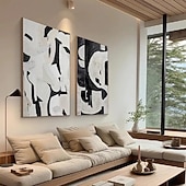 preiswerte Abstrakte Gemälde-schwarz-weißes Acrylgemälde handgemachtes abstraktes Leinwandbild individuelles Gemälde Rahmengemälde Wabi Sabi abstraktes Wandbild Wohndekor Wandbild kreatives Gemälde