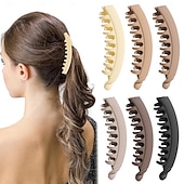 baratos Acessórios de penteados-1 peça de grampos de cabelo de banana, clipes de banana marrom para mulheres e meninas, clipes de garra grandes para cabelos grossos e finos, grampos de cabelo de 5,3 polegadas para suportes de rabo