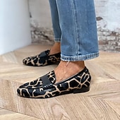 Недорогие Женские слипоны и лоферы-Женские лоферы с леопардовым принтом – стильные туфли с животным принтом без задников с черными акцентами из искусственной кожи для неформальных и стильных случаев