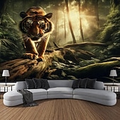 billiga djurgobelänger-tigerskog hängande gobeläng väggkonst stor gobeläng väggmålning dekor fotografi bakgrund filt gardin hem sovrum vardagsrum dekoration