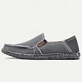 abordables Zapatillas sin cordones y mocasines de hombre-Mocasines informales de lona para hombre: zapatos para caminar ligeros y transpirables