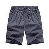 baratos Ar livre-Homens Shorts táticos Bermuda Cargo Calção Com Cordão Cintura elástica Bolso multi Tecido Vestível Comprimento do joelho Ao ar livre Diário Acampar e Caminhar Moda Clássico Verde Tropa Azul Marinha