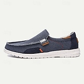 levne Pánské nazouváky a mokasíny-pánské ležérní slip-on plátěné mokasíny s polstrovanou podrážkou - lehké a pohodlné boty pro každodenní nošení