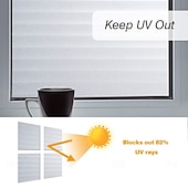 cheap Blackout Curtain-Blind Privacy Window Film Non Adhesive White Strips Window Sticker Faux Shutter Blinds Looking Static Cling Glass Covering for Home Office Security Protection UV Blocking