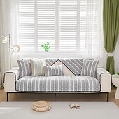 cheap Sofa Cover-Fishbone Chenille Sofa Mat Sofa Cushion Solid Color Non-slip Soft Comfy