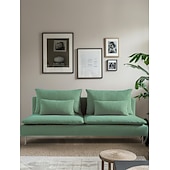 abordables Housse de canapé-Housse de section 3 places 100% coton couleur uniforme housses matelassées 8 pièces ensemble de housse de futon