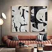 preiswerte Abstrakte Gemälde-schwarz-weißes Acrylgemälde handgemachtes abstraktes Leinwandbild individuelles Gemälde Rahmengemälde Wabi Sabi abstraktes Wandbild Wohndekor Wandbild kreatives Gemälde