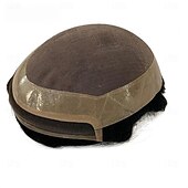 halpa Hiuspalat ja -housut-miesten toupee hieno mono intialainen hiusperuukki edessä sveitsiläinen pitsi kapillaariproteesi kestävä remy hiuslisä luonnollinen hiusjärjestelmäyksikkö 6x8 7x9 7x10 8x10