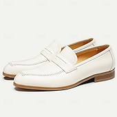 abordables Mocassins en cuir de qualité supérieure-Homme Mocassins et Slip On Imprimer des chaussures Maillots de bain Cuir Cuir de vachette pleine fleur italien Confortable Antidérapantes Mocassins Beige