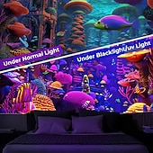 billige Blacklight -billedvev-blacklight billedvev uv reaktiv glød i mørket glød party neon manet fantasi undersjøisk natur psykedelisk trippy tåkete hengende billedvev veggkunst veggmaleri for stue soverom