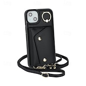 economico Cover per iPhone-telefono Custodia Per iPhone 16 15 14 Pro Max Plus iPhone 13 12 11 Pro Max Mini Custodia Portafoglio Cerniera con Cordino Con Cinturino da Polso Retrò TPU Pelle PU