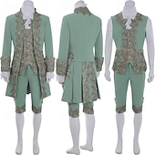 cheap Outfits-Rococo Baroque Victorian Outfits Men&#039;s Royal Halloween Carnival Performance Party Masquerade Adults&#039; Coat Pants Collar All Seasons