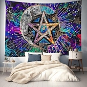 levne Nástěnné tapiserie-pentagram wicca wiccan pohanský psychedelický závěsný gobelín nástěnné umění velký gobelín nástěnná malba výzdoba fotografie pozadí přikrývka opona domácí ložnice dekorace obývacího pokoje