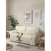 cheap Sofa Cover-2 Seat Sofa Cover or  2 Seat Sofa Bed Cover with Cushion Covers and Backrest Covers For Ektorp Couch Slipcover Washable Furniture Protector  LITB PRIME cover Ektcover