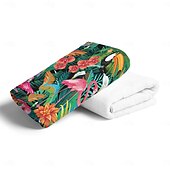 cheap Beach Towel Sets-100% Beach Towel Summer Tropical Palm Leaves Flamingo Oversized Beach Towel Soft and Quick-drying Bathroom Towel Super Absorbent Large Swim Towel for Teens Adults, Quick-Dry, Soft Lightweight, Versatile for Travel, Bath and Pool