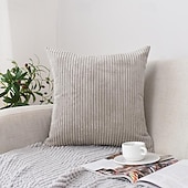 abordables Coussins tendances-Housse d&#039;oreiller nordique en velours côtelé, couleur unie, douce, sans noyau, pour le bureau, la maison, le salon, le canapé, vert, orange, rose, bleu