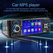 preiswerte Multimedia-Player für Autos-4,1-Zoll-Einzel-DIN-Autoradio mit Bluetooth-Touchscreen, MP5-Player, FM-Radio-Empfänger, unterstützt TF/USB/AUX-IN, Freisprechfunktion, Rückfahrbild