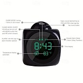 cheap Smart Lights-1pc Multifunctional Digital Alarm Clock  with Projector Light , Easy-to-Read LCD Display - Ideal for Bedroom and Living Room Decor